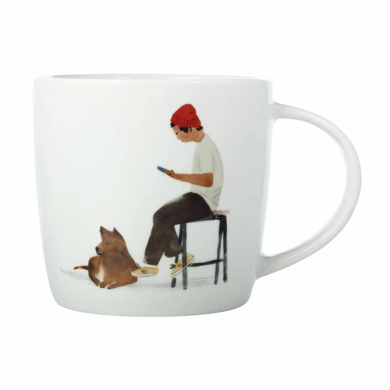 Maxwell & Williams Becher Best Furry Friends - Cafe Waiting, Tasse, Hundemotiv, Porzellan, 400 ml, DX1066