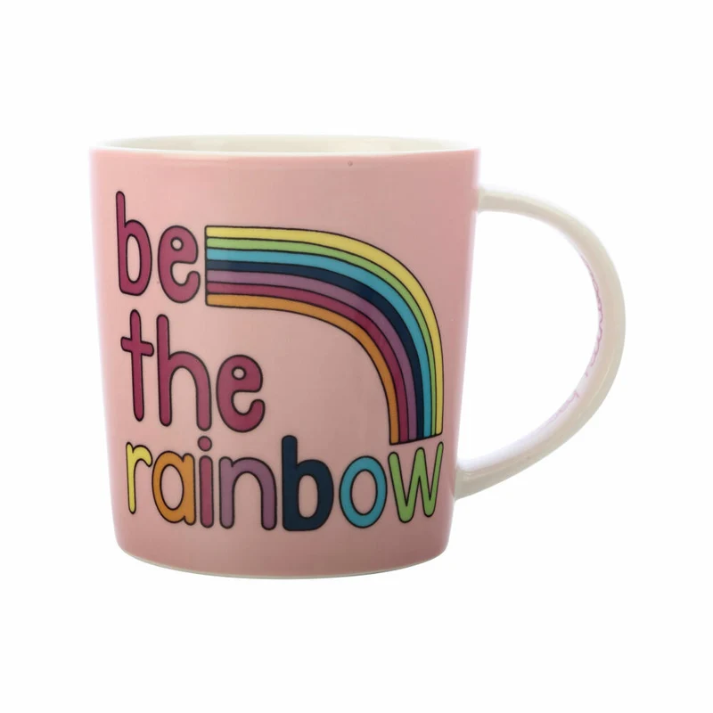 Maxwell & Williams Becher Be Kind - Be The Rainbow, Kaffeebecher, Tasse, Porzellan, Bunt, 380 ml, DX1072