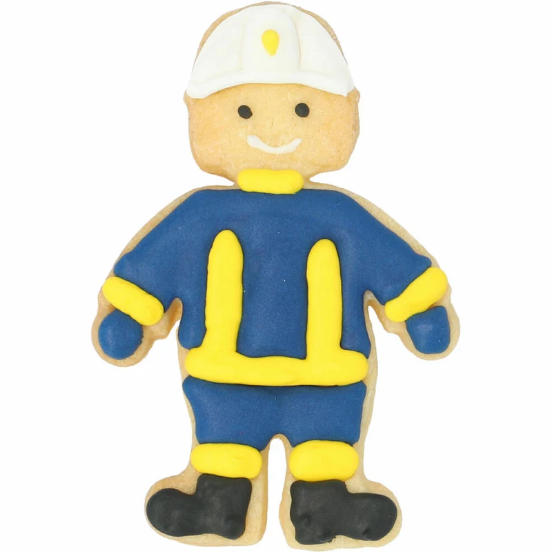 Birkmann Ausstechform Feuerwehrmann, mit Innenprägung, Ausstecher, Plätzchenform, Keks, Plätzchen, Edelstahl, 8 cm, 199224