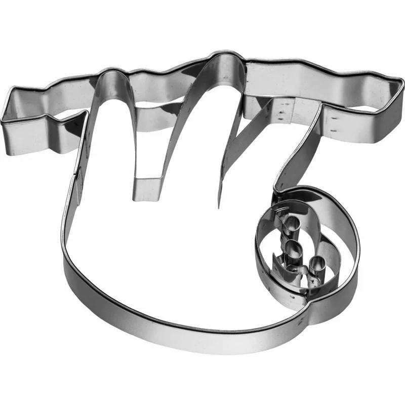 Birkmann Ausstechform Faultier, mit Innenprägung, Ausstecher, Plätzchenform, Keks, Plätzchen, Edelstahl, 9.5 cm, 197985