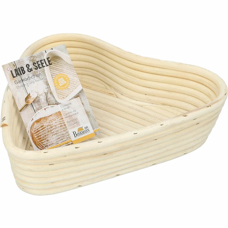 Birkmann Laib & Seele Gärkörbchen Herz, Gär Körbchen, Gärkorb, Brotkorb, Brotform, Peddigrohr, 24 x 24.5 cm, 209053