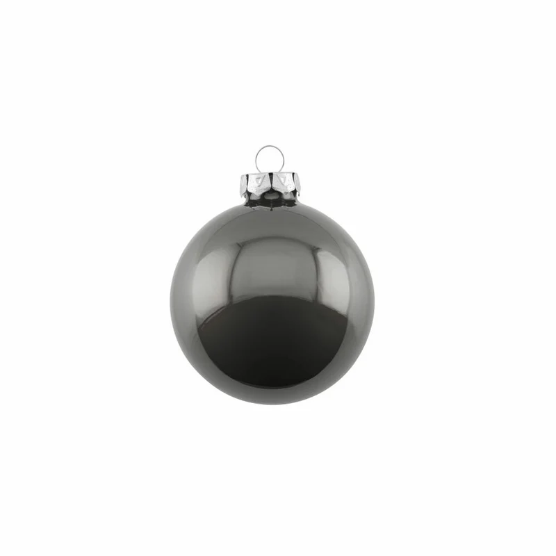 Gift Company Christbaumkugel Opal, Weihnachtskugel, Baumschmuck, Glas, Dunkelgrau, Ø 6 cm, 11700