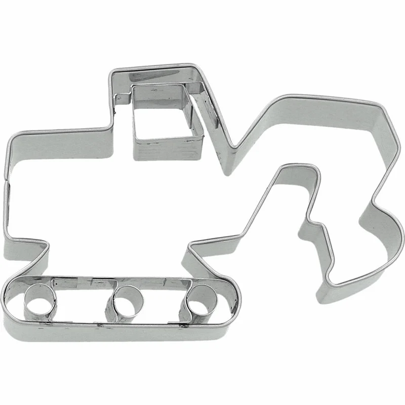 Birkmann Ausstechform Bagger, mit Innenprägung, Ausstecher, Plätzchenform, Keks, Plätzchen, Edelstahl, 8.5 cm, 199156
