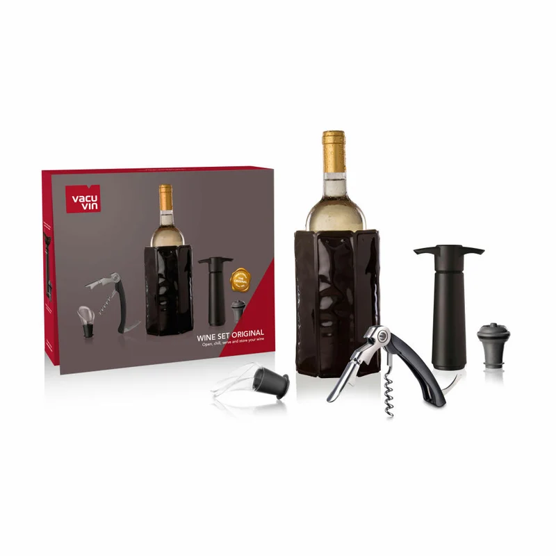 Vacu Vin Geschenkset Wein Original 5-tlg., Weinaccessoires, Vakuumpumpe, 3890260