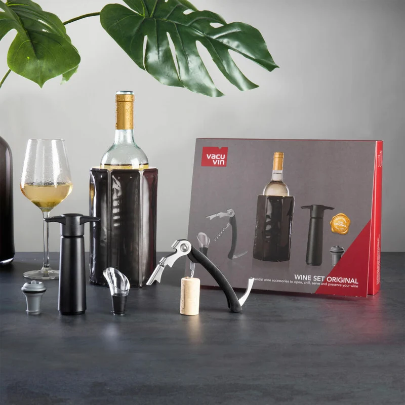 Vacu Vin Geschenkset Wein Original 5-tlg., Weinaccessoires, Vakuumpumpe, 3890260