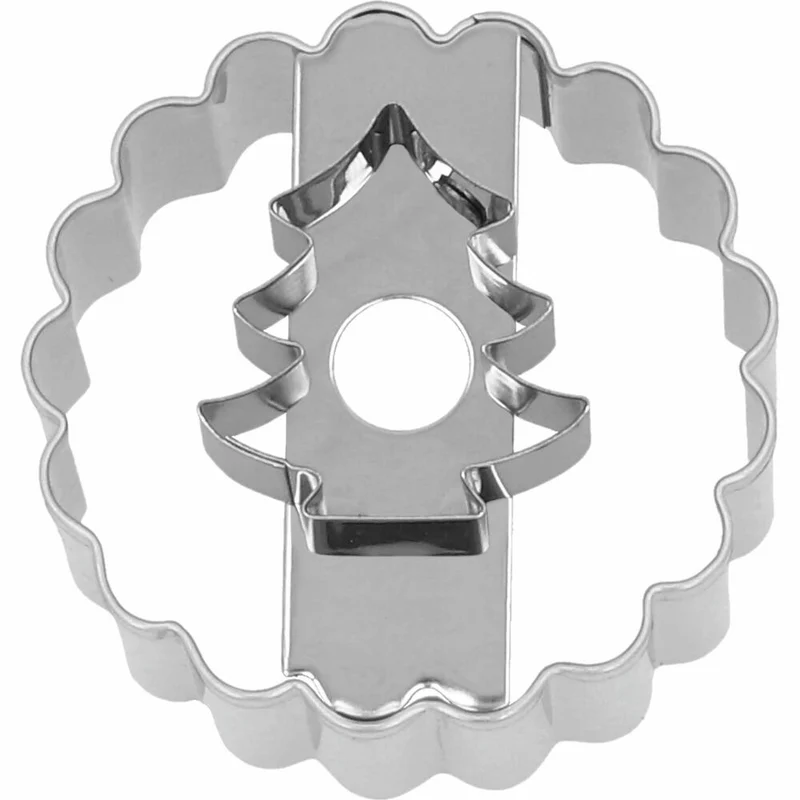 Birkmann Ausstechform LinzerTanne, Ausstecher, Plätzchenform, Keks, Plätzchen, Edelstahl, 5 cm, 199903