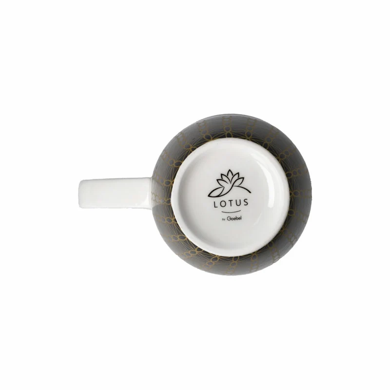 Goebel Teetasse mit Deckel und Sieb Yin Yang Schwarz, Lotus Becher, Fine Bone China, Bunt, 450 ml, 23101751