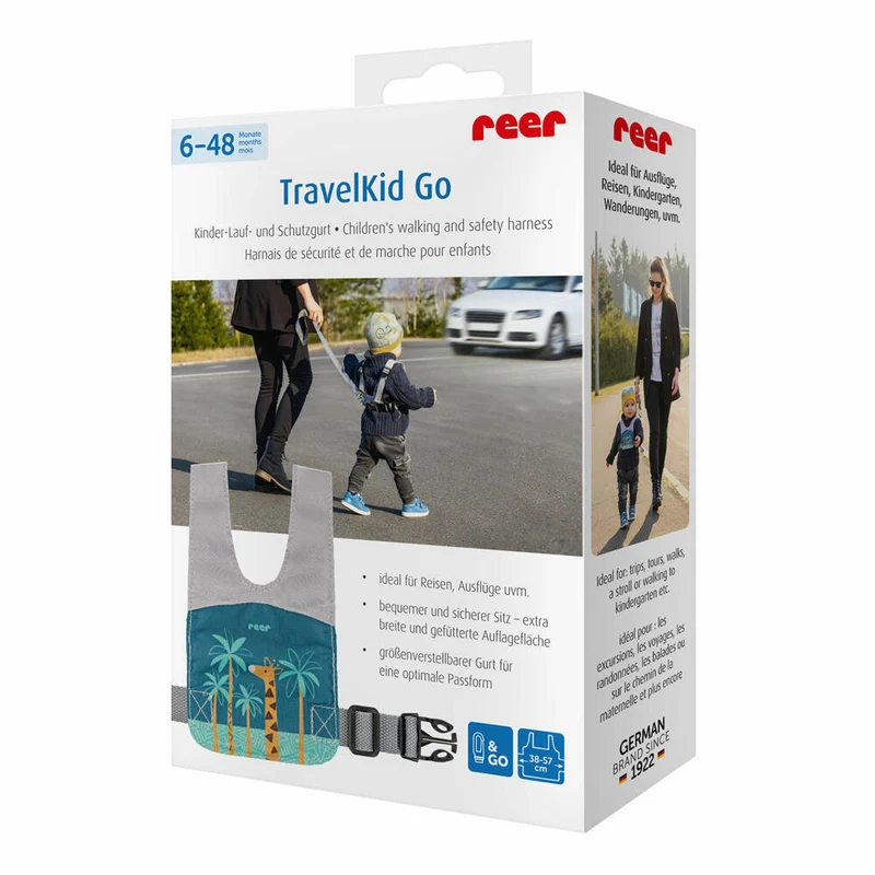 reer TravelKid Go Kinder Lauf- und Schutzgurt, Sicherheitsgurt, Kindergurt, Laufgurt, Kinder, 53132