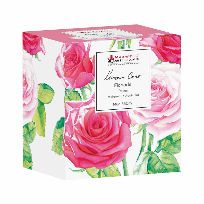 Maxwell & Williams Becher Rose - Katherine Castle Floriade, Tasse, Kaffeetasse, Bone China, Bunt, 350 ml, JY0038