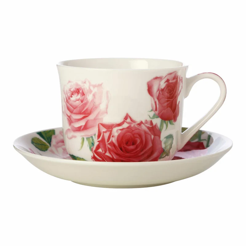 Maxwell & Williams Tasse mit Untertasse - Katherine Castle Floriade, Rose, Bone China, Bunt, 480 ml, JY0032