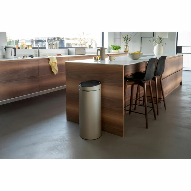 Brabantia Abfalleimer Touch Bin New, Abfalleimer, Mülleimer, Müllbehälter, Stahl, Metallic Gold, 30 L, 304507