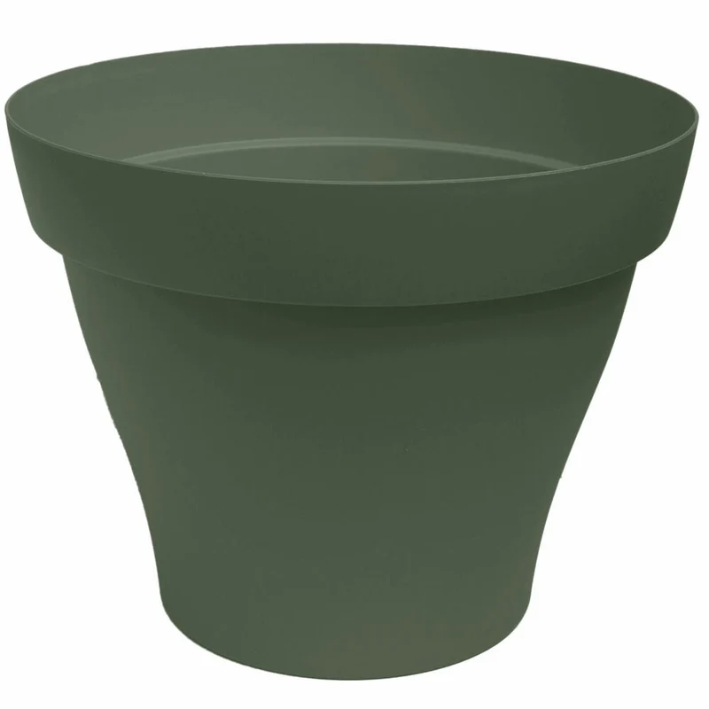 Poétic Romeo Rund, Blumentopf, Blumenkübel, Blumen Topf, Pflanzkübel, Kunststoff, Khaki, Ø 21 cm, PRO21KA