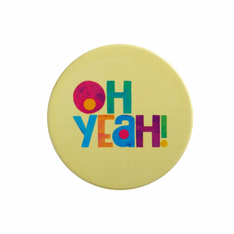 Maxwell & Williams Untersetzer Be Kind - Oh Yeah, Getränkeuntersetzer, Keramik, Gelb, 10 cm, DU0377