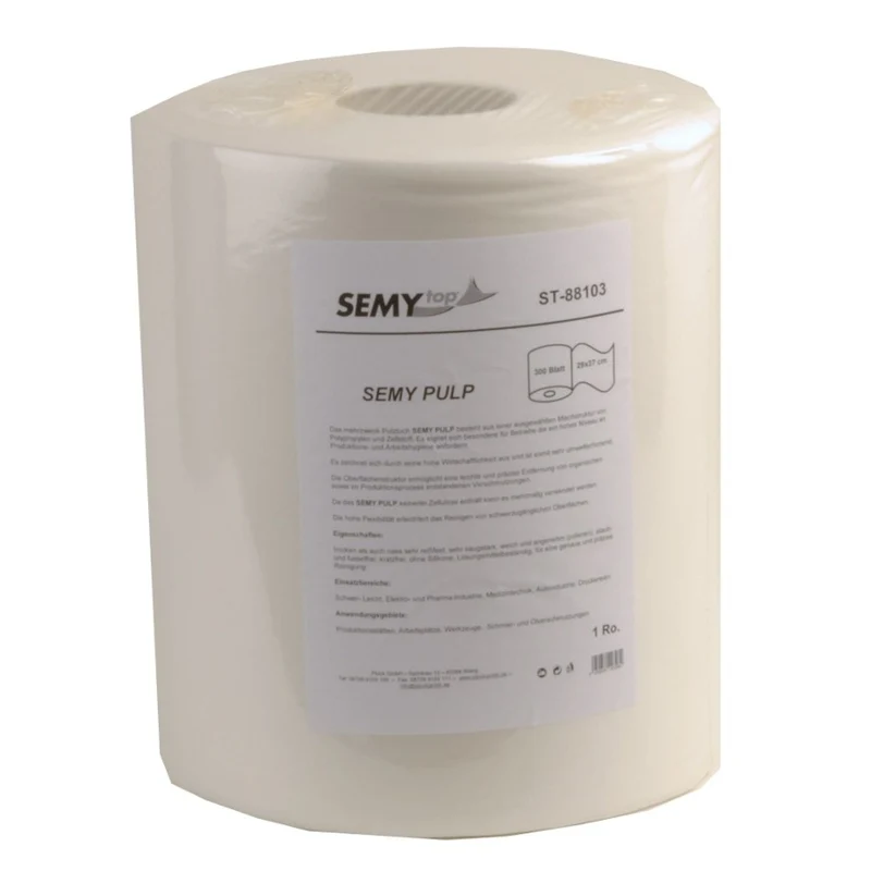 SemyTop Putztuchrolle Pulp und Multi, weiß, 29 x 37 cm, 300 Blatt