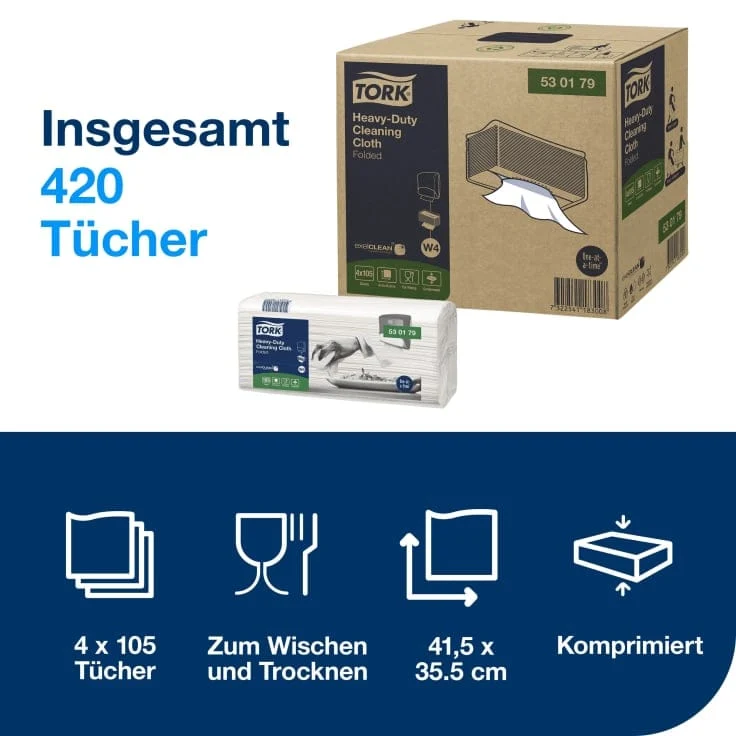 Tork Extra Starkes Reinigungstuch W4 weiß, 41,5 x 35,5 cm