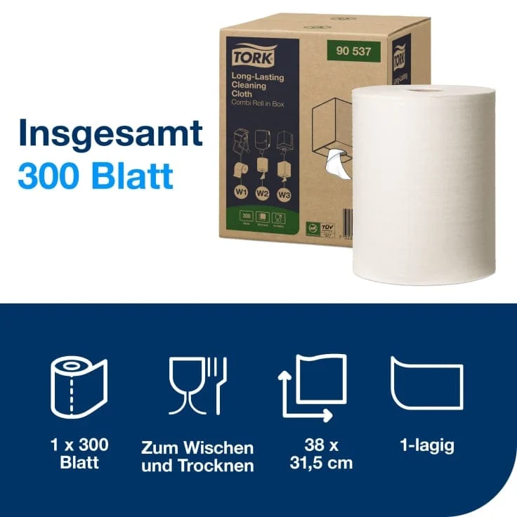 Tork Langlebige Reinigungstücher Premium W1/W2/W3 1-lagig