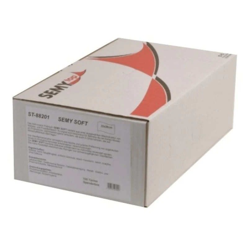 SemyTop Putztücher Soft in Spenderbox, 32 x 38 cm, weiß, 100 Stück