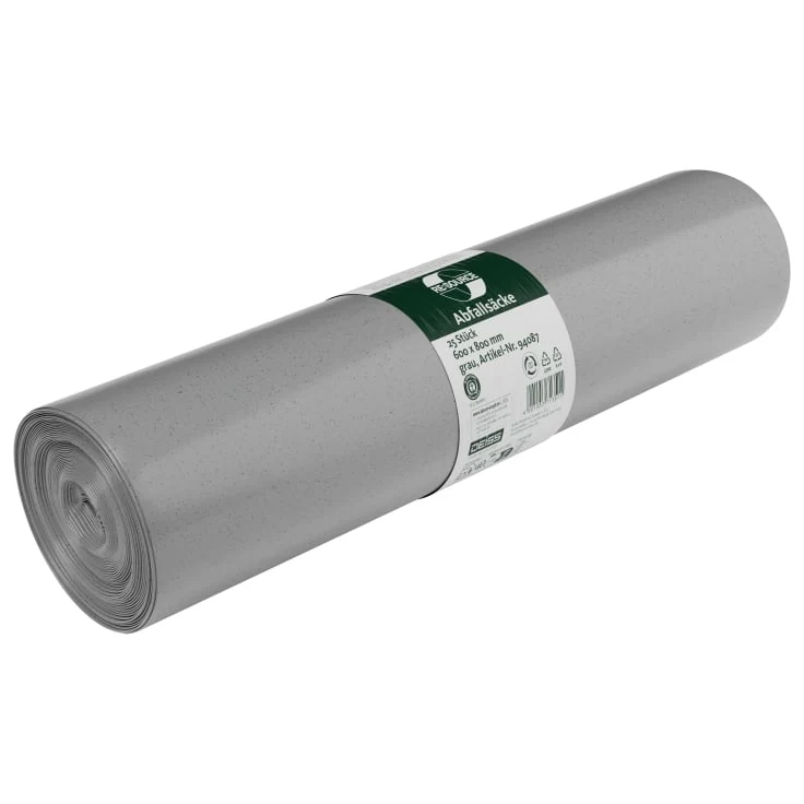 DEISS BLAUER ENGEL Müllbeutel 60 Liter grau, Typ 60