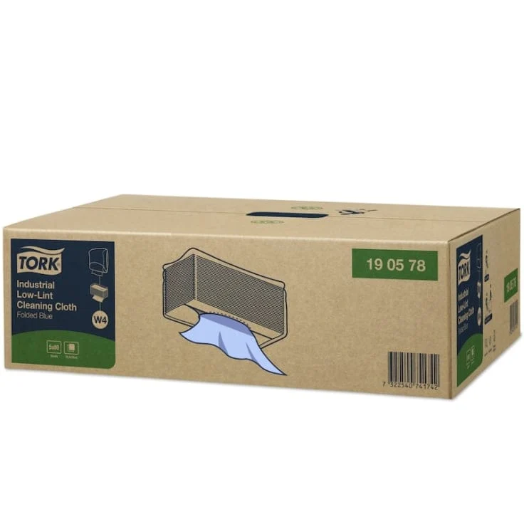 Tork Fusselarme Industrie Reinigungstücher W4 1-lagig, blau