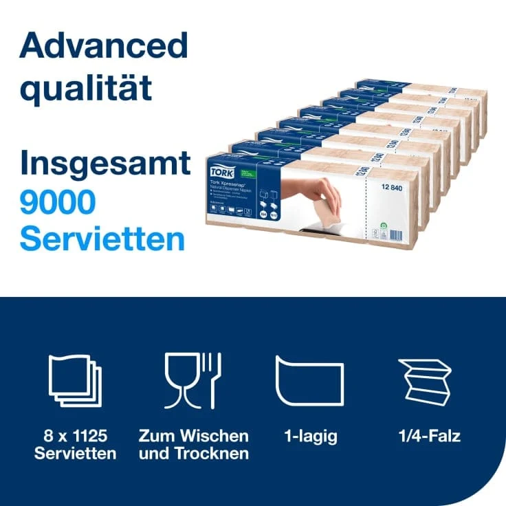 Tork Xpressnap Spenderserviette N4 natur 1-lagig, 21,3 x 33 cm