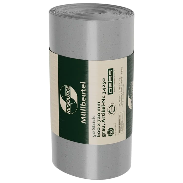 DEISS RE:SOURCE® Müllbeutel aus LDPE 60 Liter, grau