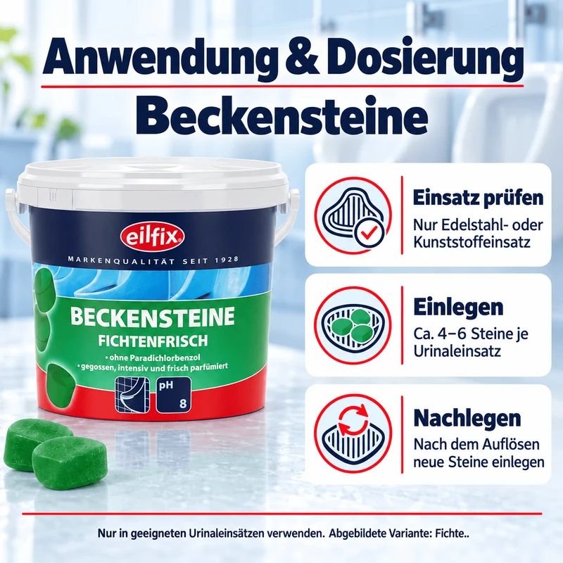 EILFIX Beckensteine – Langanhaltende Frische für Urinale