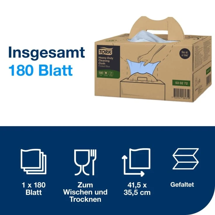 Tork Extra Starke Reinigungstücher W7 blau, 1-lagig