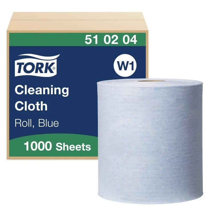 Tork Premium Reinigungstücher 510 Großrolle W1, blau