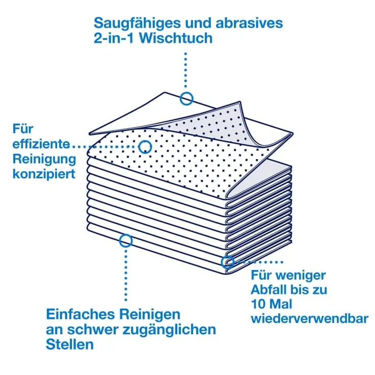 Tork 2-in-1 Scheuertuch Premium W8 weiß, 38,5 x 30 cm