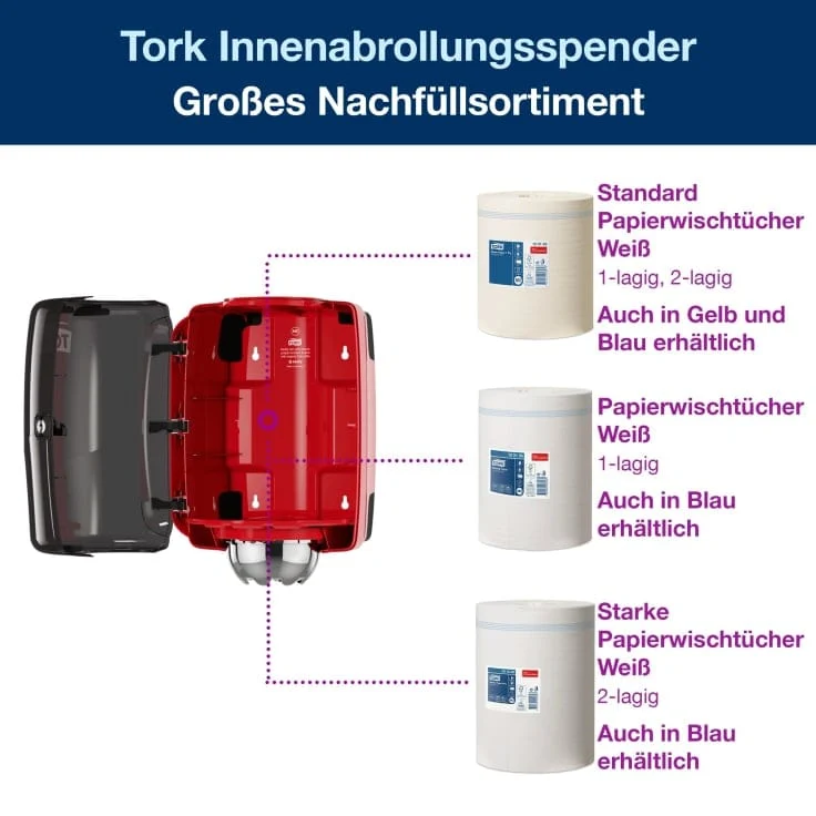 Tork Performance Innenabrollungsspender M2 rot/schwarz