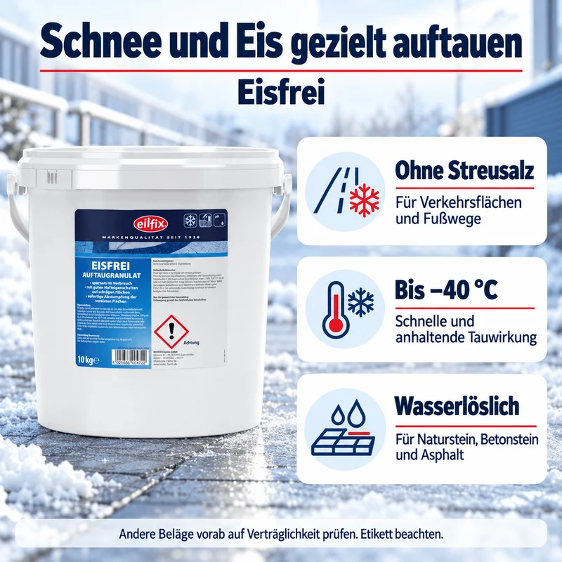 Eilfix Eisfrei Auftaugranulat – Effektive Enteisung ohne Salz