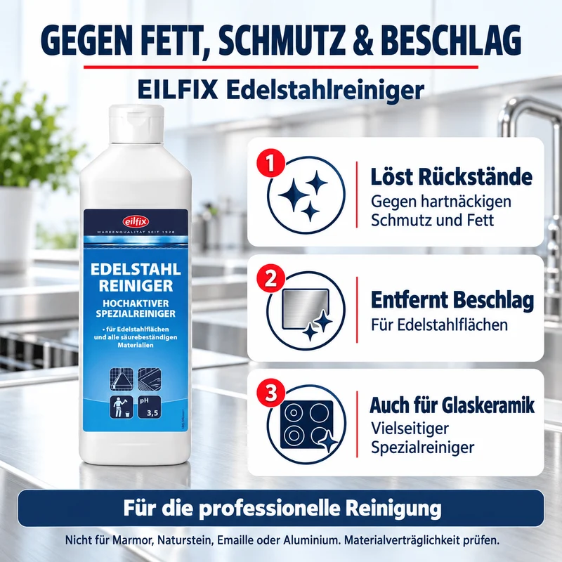 EILFIX EDELSTAHLREINIGER Hochaktiver Spezialreiniger