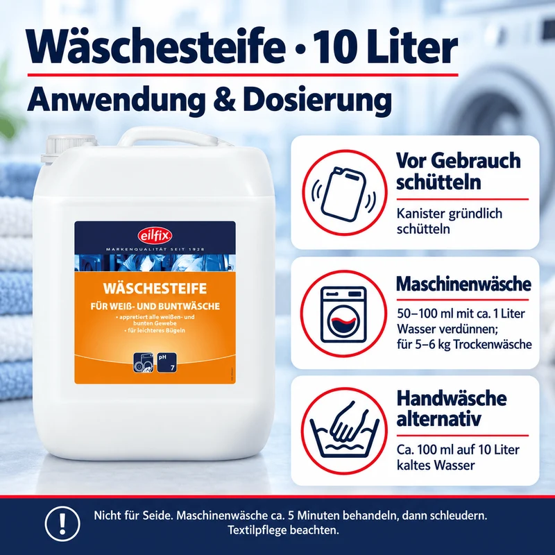 EILFIX Wäschesteife – 10-Liter-Kanister, Naturstärke, für Waschmaschine & Handwäsche