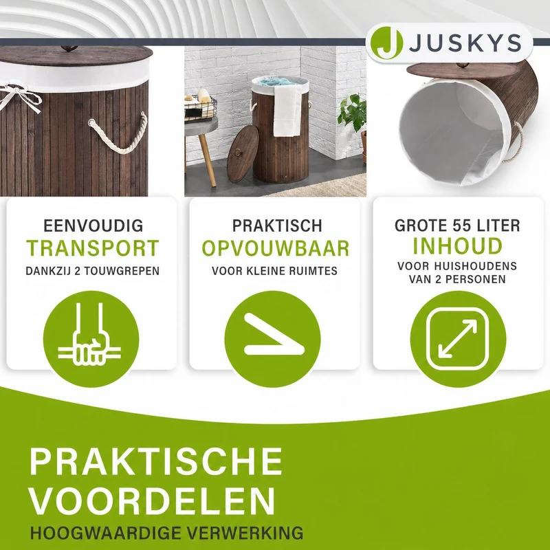 Bambus Wäschekorb Curly-Round