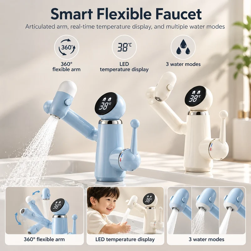 Robo Flow Smart Full-Rotating Digital Faucet
