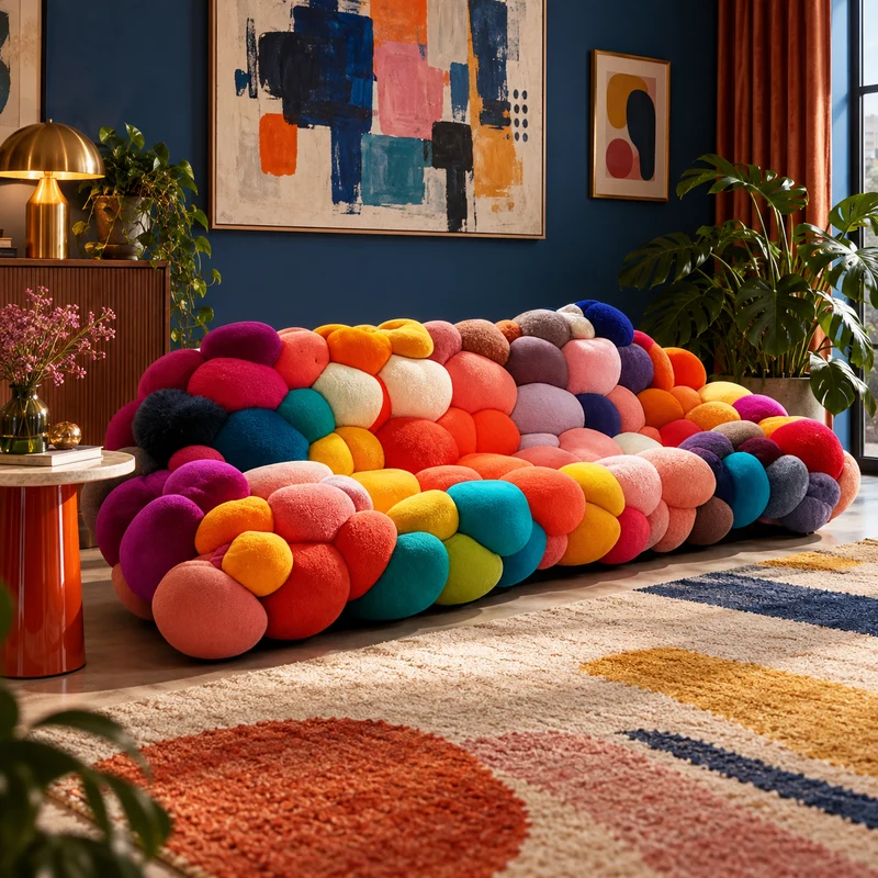 Rainbow Bubble Lounge Modular Curved Sofa