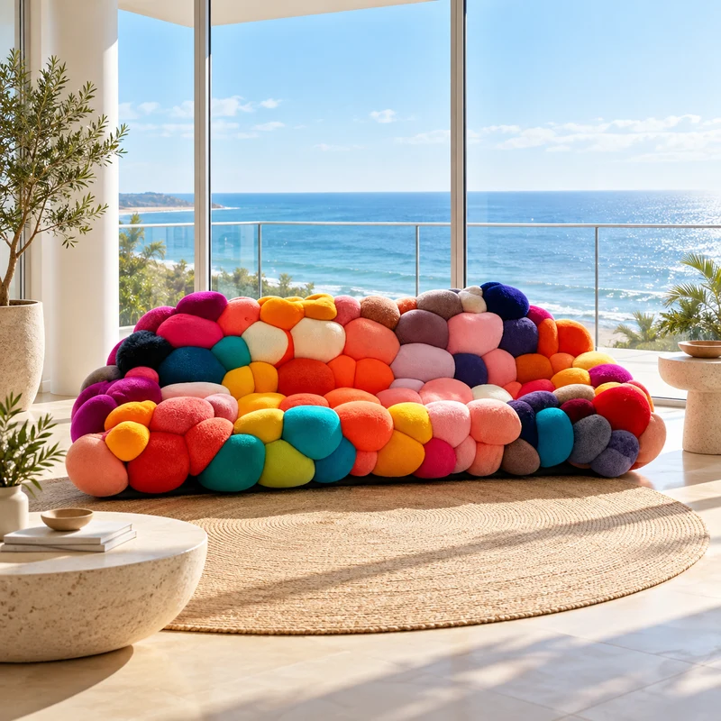 Rainbow Bubble Lounge Modular Curved Sofa