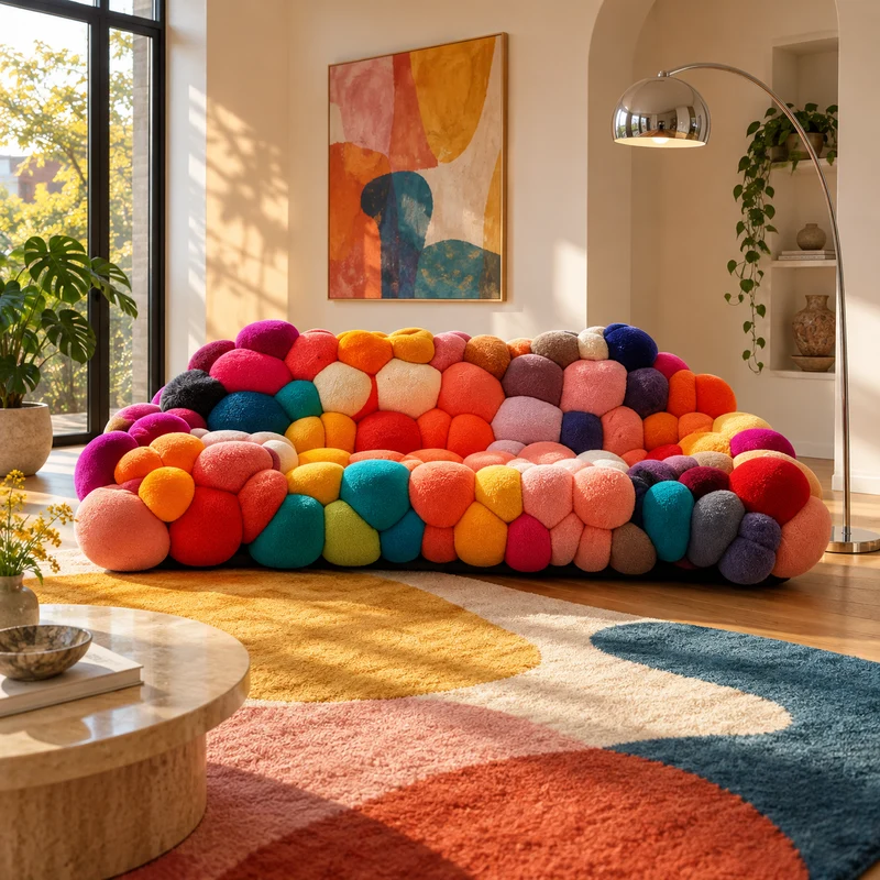 Rainbow Bubble Lounge Modular Curved Sofa