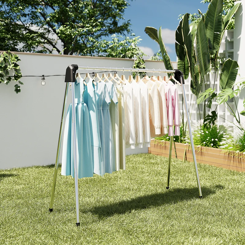 KK KINGRACK Clothes Drying Rack, Foldable Clothing Rack, for Indoor Outdoor, Stainless Steel