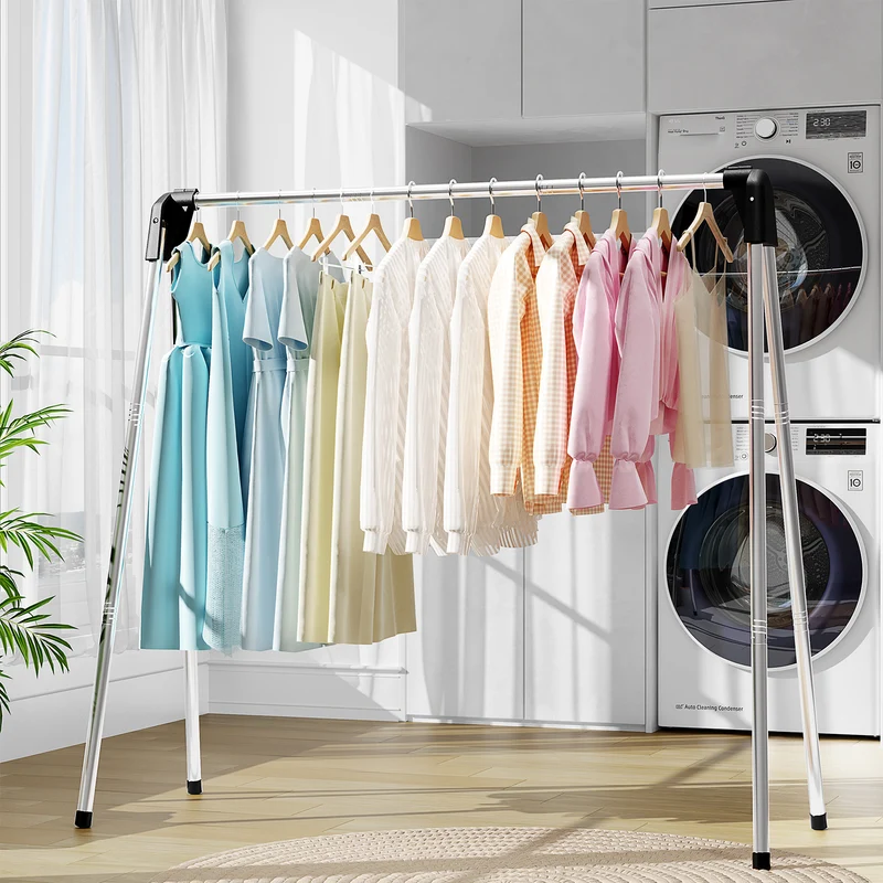 KK KINGRACK Clothes Drying Rack, Foldable Clothing Rack, for Indoor Outdoor, Stainless Steel