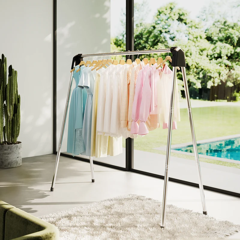 KK KINGRACK Clothes Drying Rack, Foldable Clothing Rack, for Indoor Outdoor, Stainless Steel
