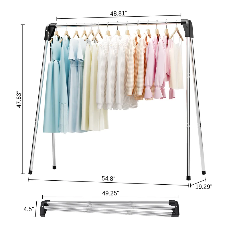 KK KINGRACK Clothes Drying Rack, Foldable Clothing Rack, for Indoor Outdoor, Stainless Steel
