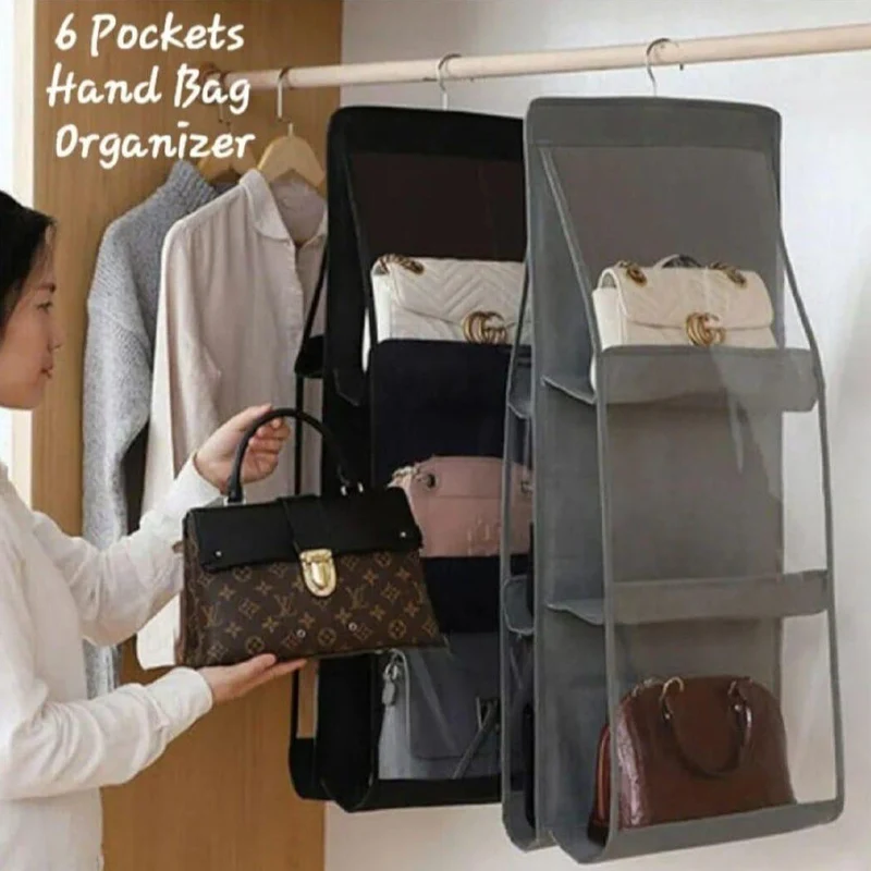 6 Pocket Hand Bag Organizer with Hanger