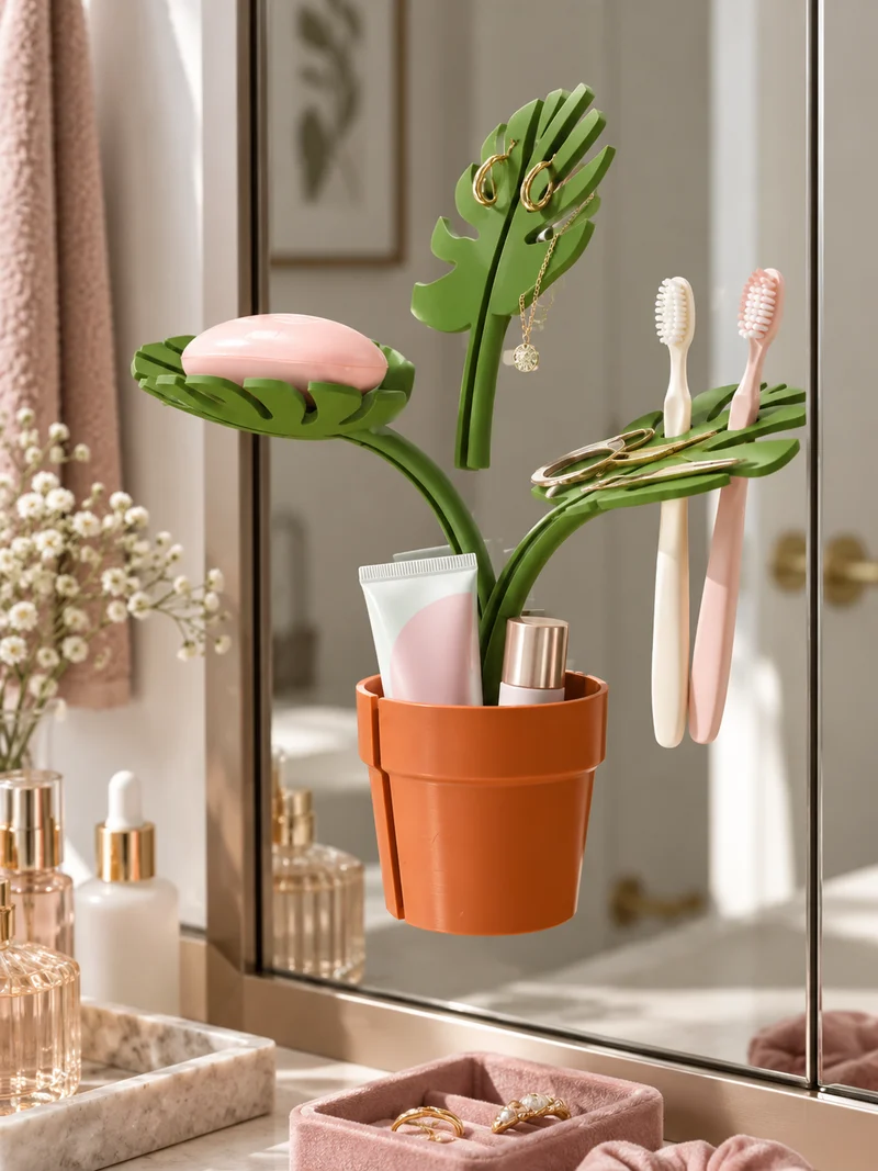 Mirror Pot Bathroom Organizer