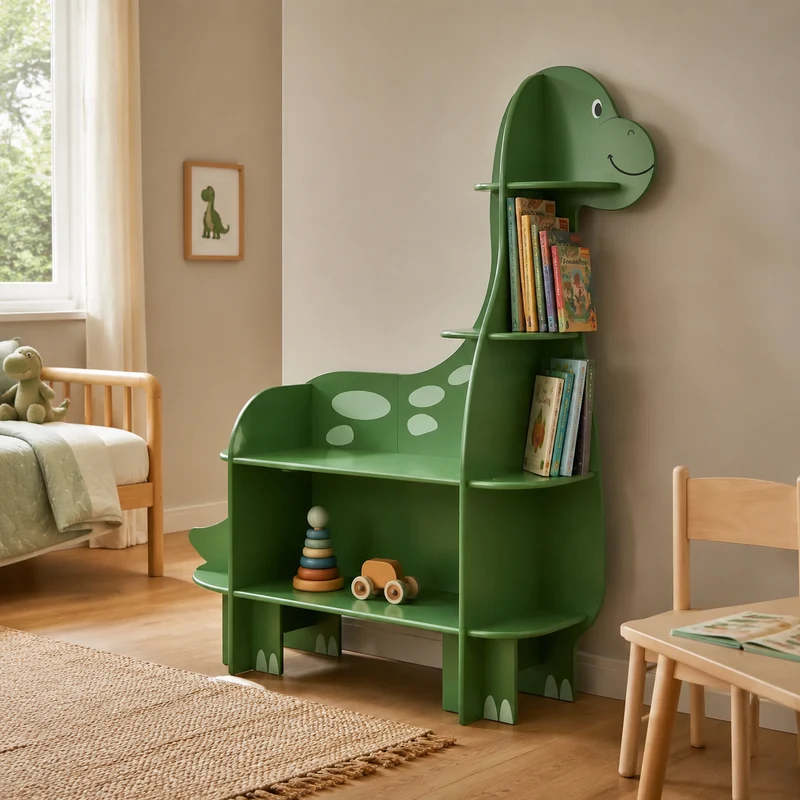 Field Camp Dinosaur Kids Display Bookshelf Storage