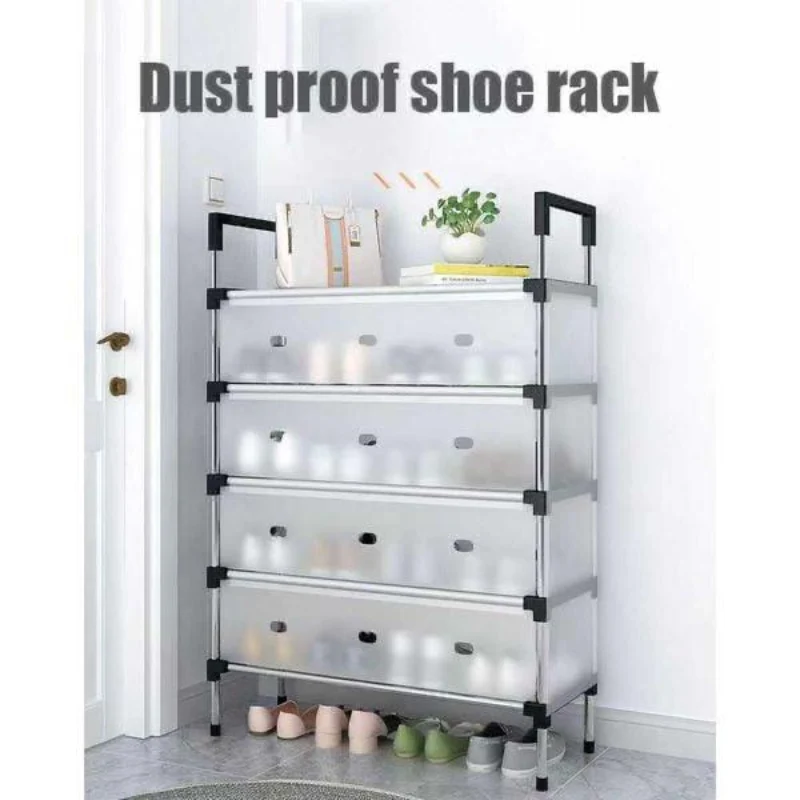 6 Layer Metal Shoe Rack with Dust Cover