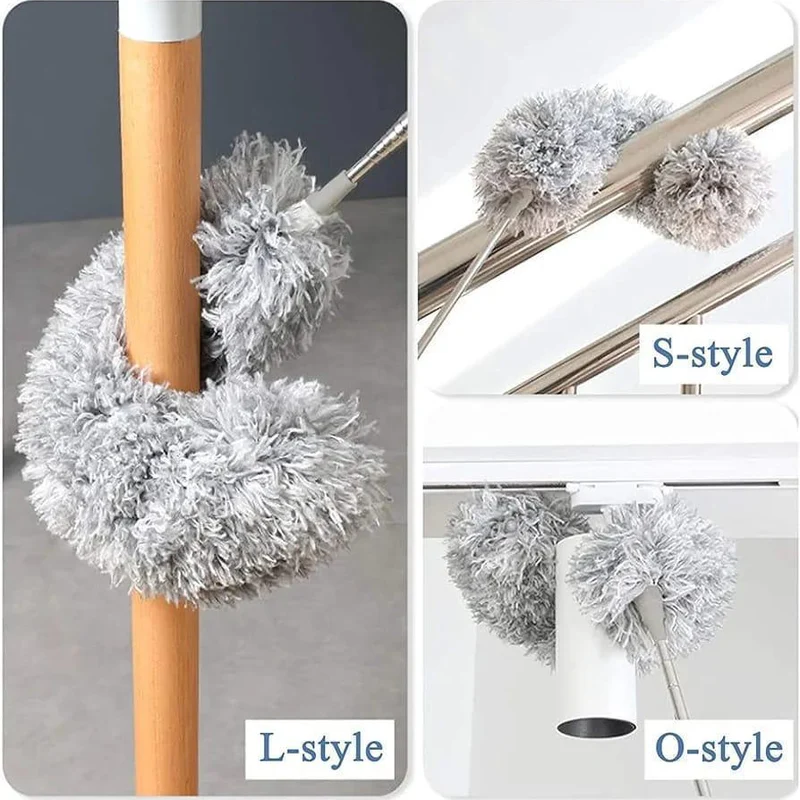Extendable Microfiber Duster with Stainless Steel Telescopic Pole