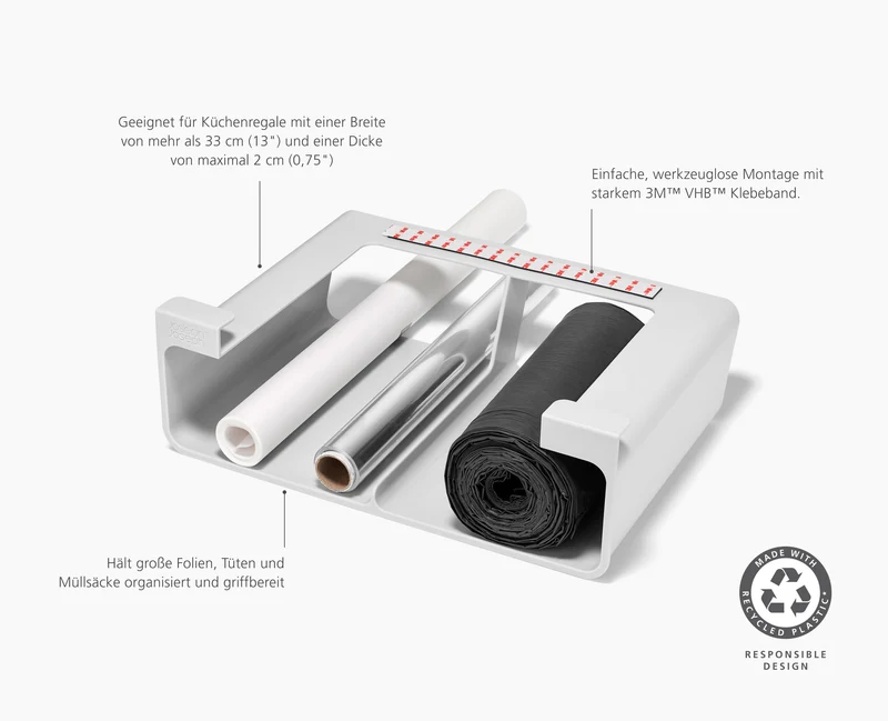 CupboardStore™ Großer Folien & Beutel Organizer aus recyceltem Plastik