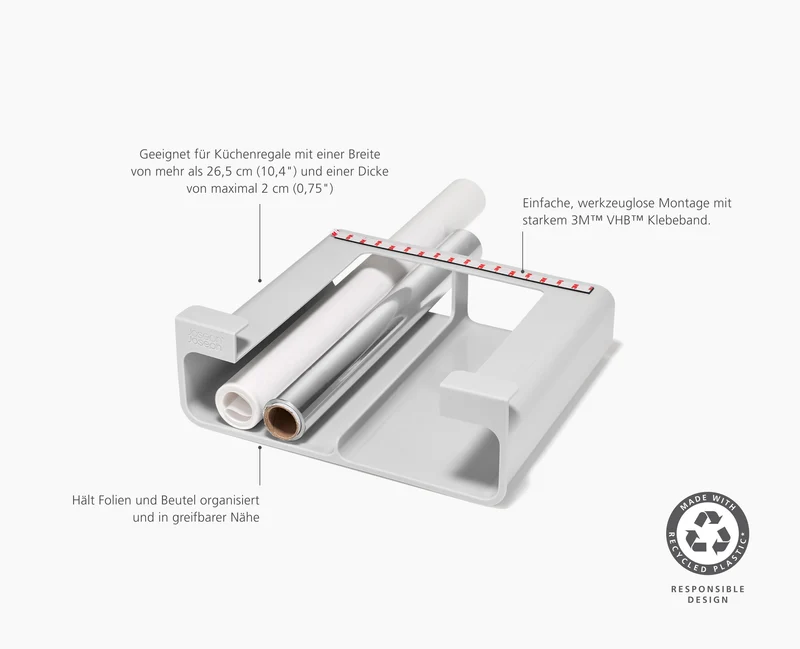 CupboardStore™ Kompakter Folien & Beutel Organizer aus recyceltem Plastik