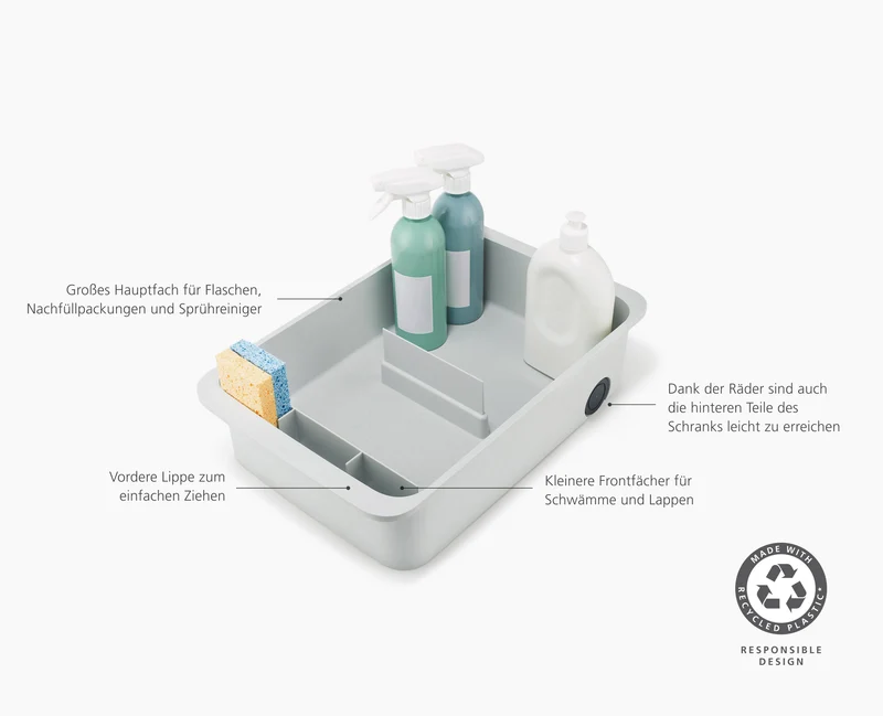 CupboardStore™ Großer ausziehbarer Putzschrank Storage Caddy aus recyceltem Plastik